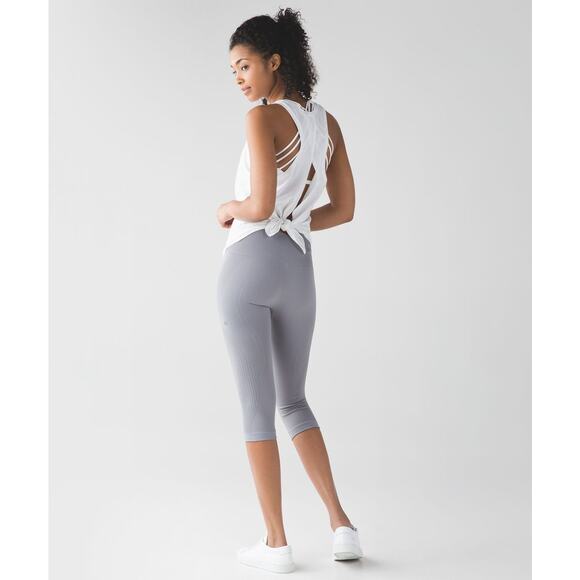 Lululemon Flow & Go Crop Battleship Grey Sz 6 High Waisted Leggings Gym Workout - Picture 2 of 16